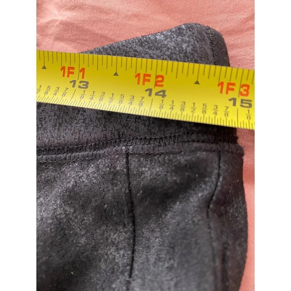 Free People Size Medium Midnight Vegan Suede Skinny Black High Rise Leggings